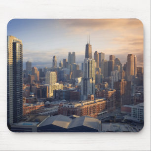 Alfombrilla De Ratón Vista del paisaje urbano con la luz fantástica