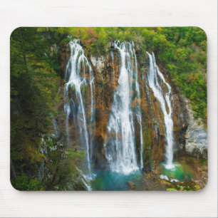 Alfombrilla De Ratón Vista elevada de la cascada, Croacia