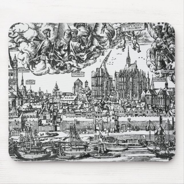 Alfombrilla De Ratón Vista general de Colonia, 1531 (grabado) (pho de (Frente)