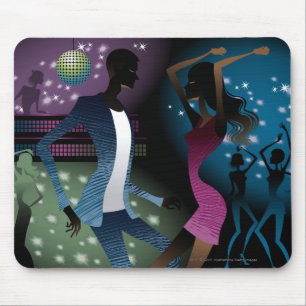 Alfombrilla De Ratón Vista lateral de la gente bailando por micrófono