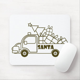 Alfombrilla De Ratón Vista lateral del camión de Navidades de esquema