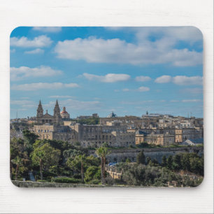 Alfombrilla De Ratón Vista panorámica del casco antiguo de La Valeta en