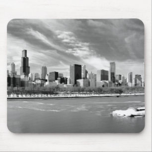Alfombrilla De Ratón Vista panorámica del horizonte de Chicago en