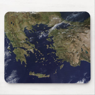 Alfombrilla De Ratón Vista satelital de Grecia y Turquía