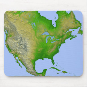 Alfombrilla De Ratón Vista topográfica de América del Norte
