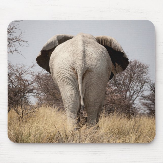 Alfombrilla De Ratón Vista trasera de elefante (Frente)