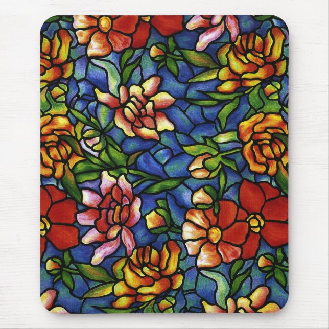 Alfombrilla De Ratón Vitral floral (Frente)