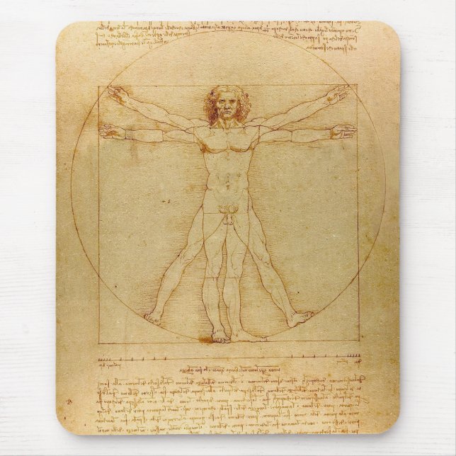 Alfombrilla De Ratón Vitruista de Leonardo Da Vinci (Frente)