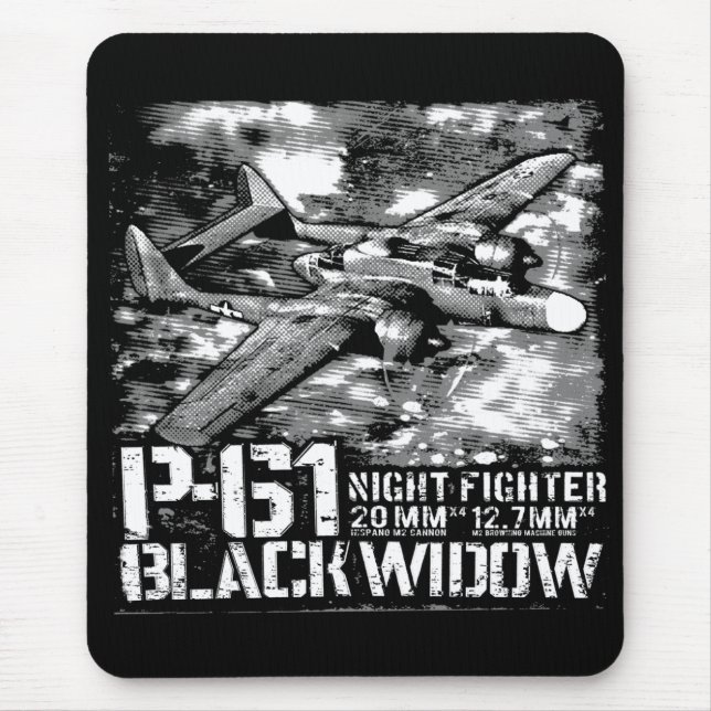 Alfombrilla De Ratón Viuda negra P-61 (Frente)