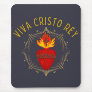 Alfombrilla De Ratón Viva Cristo Rey Cristeros del Sagrado Corazón