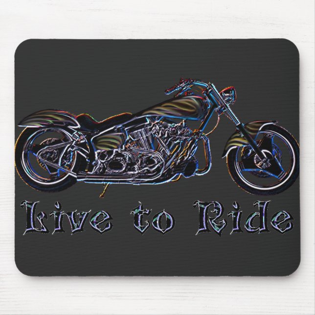 Alfombrilla De Ratón Viva para montar la motocicleta de neón Mousepad (Frente)
