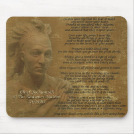 Alfombrilla De Ratón "Vive tu vida" Jefe Tecumseh mousepad
