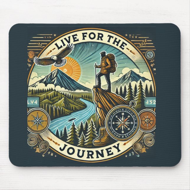 Alfombrilla De Ratón "Vivir por el viaje" Mousepad (Frente)