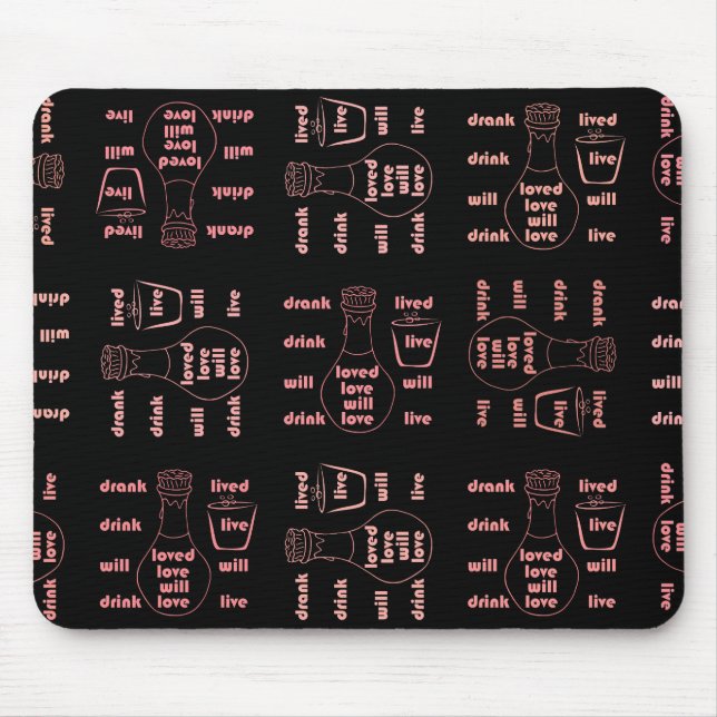 Alfombrilla De Ratón Viviré, amaré y beberé (Frente)
