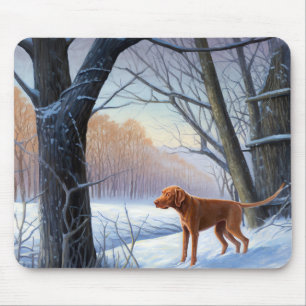 Alfombrilla De Ratón Vizla Deja que nieve Navidad 