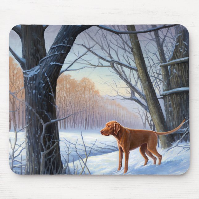 Alfombrilla De Ratón Vizla Deja que nieve Navidad  (Frente)