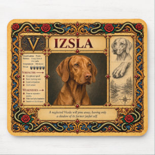 Alfombrilla De Ratón Vizsla, Arte de Bestiario Medieval
