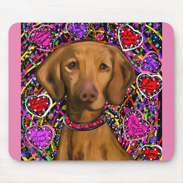 Alfombrilla De Ratón Vizsla de San Valentín (Frente)