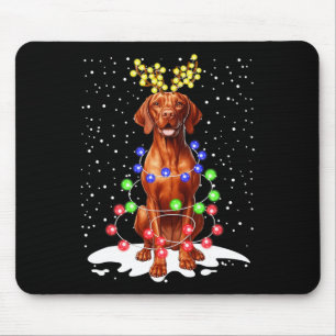 Alfombrilla De Ratón Vizsla Dog Xmas Luces de Navidades feos