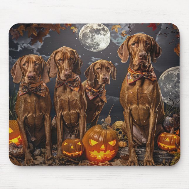Alfombrilla De Ratón Vizsla Halloween Spooky (Frente)