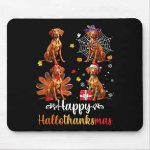 Alfombrilla De Ratón Vizsla Lover Halloween Feliz Navidad Hallo