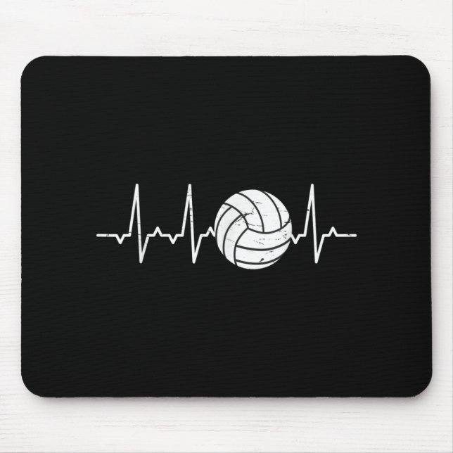 Alfombrilla De Ratón Voleibol Heartbeat Cute Diversión (Frente)