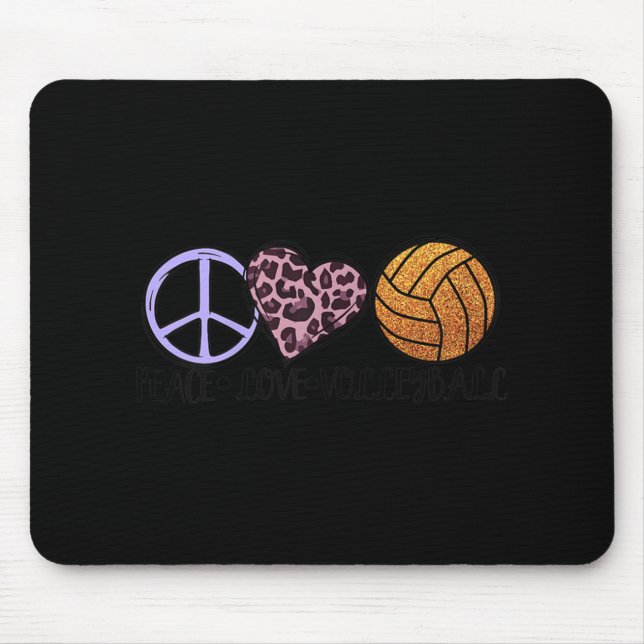 Alfombrilla De Ratón Voleibol Lover diversión Paz amor Voleibol (Frente)