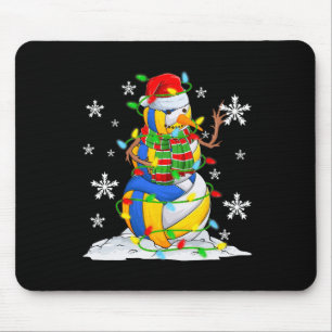 Alfombrilla De Ratón Voleibol Snowman Christmas Tree Encende Navidad Pj