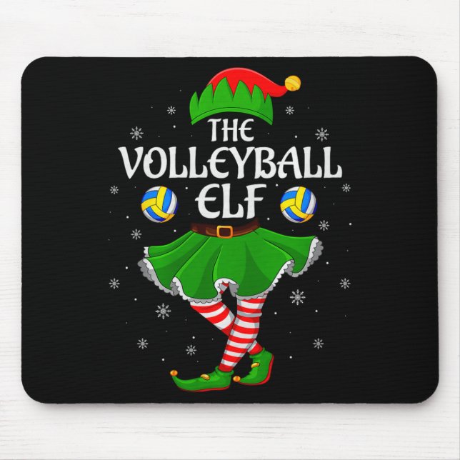 Alfombrilla De Ratón Volleyball Elf Christmas Family Girls Women Elf Sq (Frente)