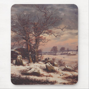 Alfombrilla De Ratón Vordingborg en Invierno por J.C. Dahl Arte Fino