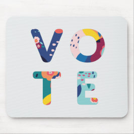 Alfombrilla De Ratón Vota floral moderna en rosa Naranja verde azul