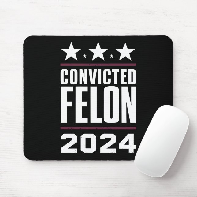 Alfombrilla De Ratón Voto por el convicto Felon Pro Trump 2024 (Con ratón)