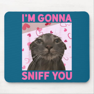 Alfombrilla De Ratón Voy a olerte divertido meme de gatos con cerebro p