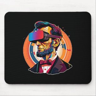 Alfombrilla De Ratón Vr Auriculares Abraham Lincoln Video Game Virtual