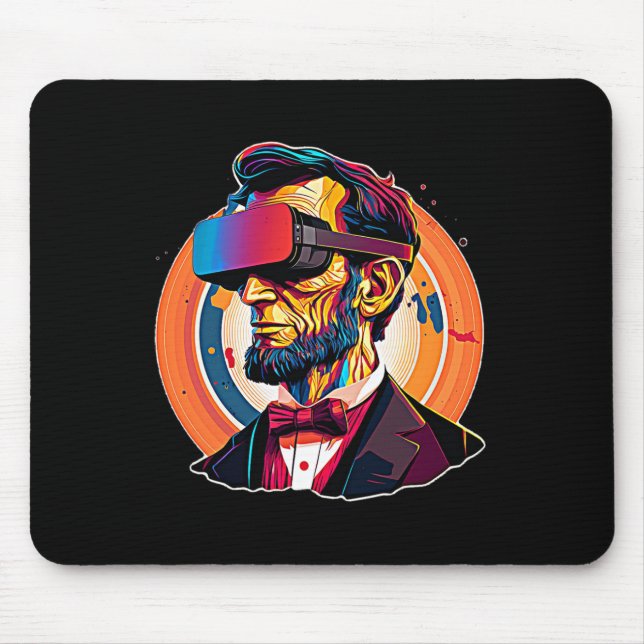 Alfombrilla De Ratón Vr Auriculares Abraham Lincoln Video Game Virtual  (Frente)