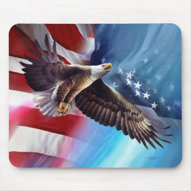 Alfombrilla De Ratón vuelo americano del águila (Frente)