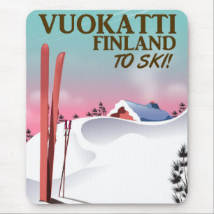 Alfombrilla De Ratón Vuokatti Finland ski poster