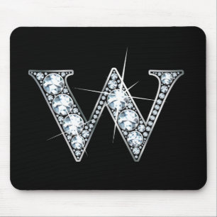 Alfombrilla De Ratón "W" Diamond Bling Mousepad