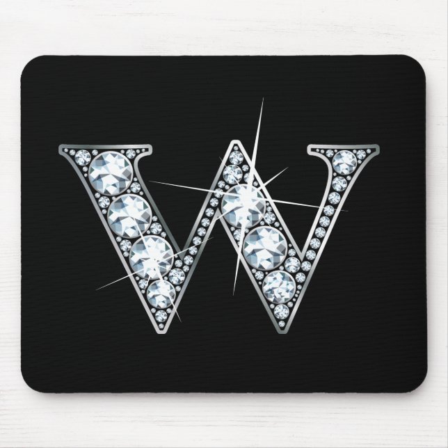 Alfombrilla De Ratón "W" Diamond Bling Mousepad (Frente)