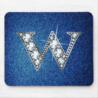 Alfombrilla De Ratón W Faux-"Diamond Bling" on Denim Mousepad