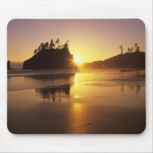 Alfombrilla De Ratón WA, Olympic NP, Second Beach al atardecer