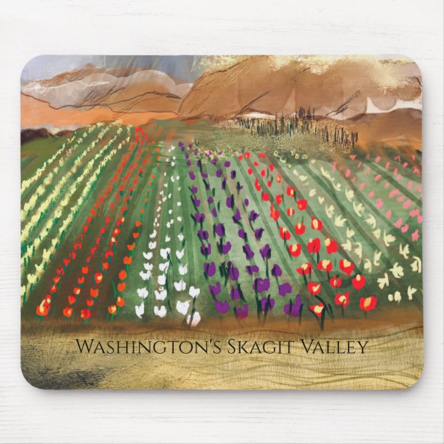 Alfombrilla De Ratón WA Skagit Valley Tulip Fields Spring Dreaming (Frente)