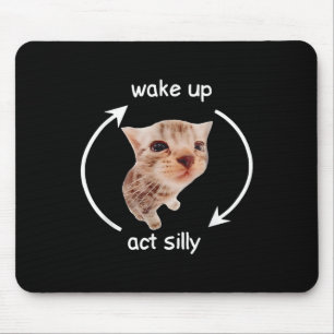 Alfombrilla De Ratón Wake Up Act Silly _ Llorando meme de gato bananero