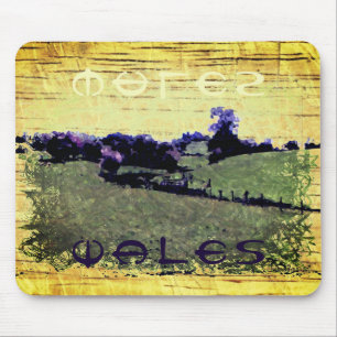 Alfombrilla De Ratón Wales Doodle Art en amarillo verde y violeta
