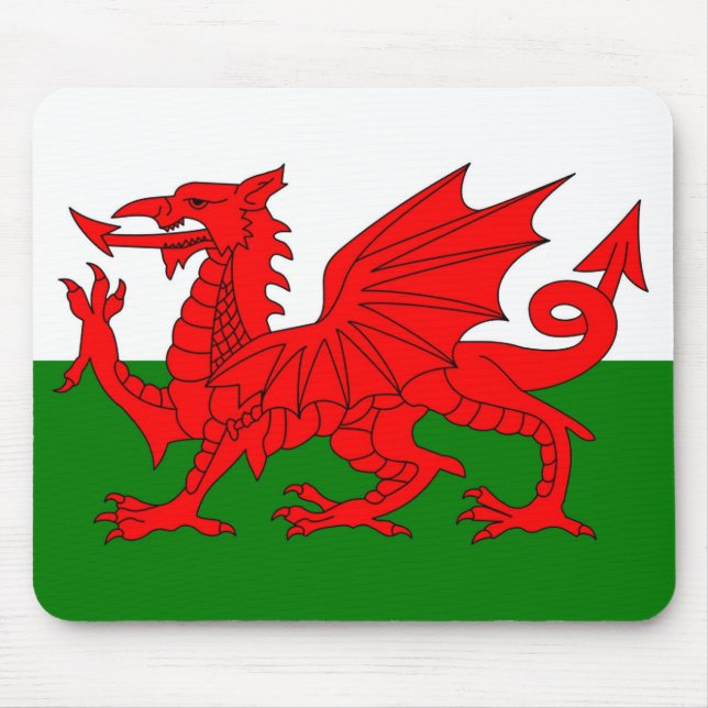Alfombrilla De Ratón  Wales flag Welsh red dragon (Frente)