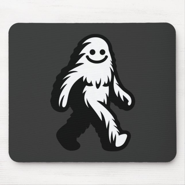 Alfombrilla De Ratón Walking Bigfoot - Sonriente Criptid divertida de S (Frente)