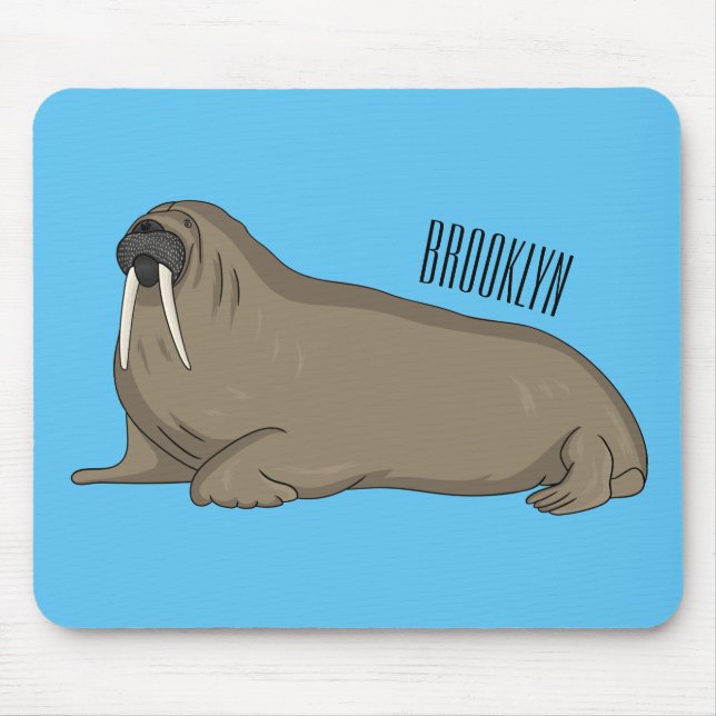 Alfombrilla De Ratón Walrus cartoon illustration  (Frente)