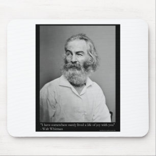 Alfombrilla De Ratón Walt Whitman Joy With You Love Cita Mugs Tees etc