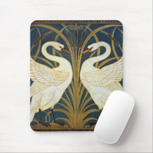 Alfombrilla De Ratón Walter Crane Cisne Vintage y Arte Nouveau Iris