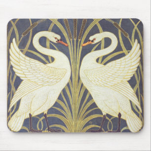 Alfombrilla De Ratón Walter Crane Swan, Rush E Iris Art Nouveau